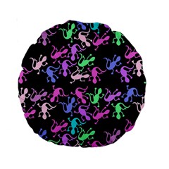 Purple Lizards Pattern Standard 15  Premium Round Cushions by Valentinaart