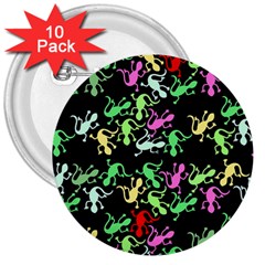 Playful Lizards Pattern 3  Buttons (10 Pack)  by Valentinaart