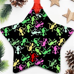 Playful Lizards Pattern Star Ornament (two Sides) 