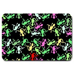 Playful Lizards Pattern Large Doormat  by Valentinaart