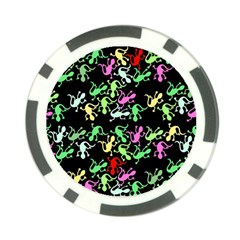 Playful Lizards Pattern Poker Chip Card Guards by Valentinaart