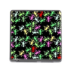 Playful Lizards Pattern Memory Card Reader (square) by Valentinaart