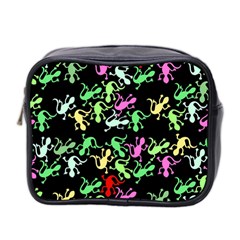 Playful Lizards Pattern Mini Toiletries Bag 2-side by Valentinaart