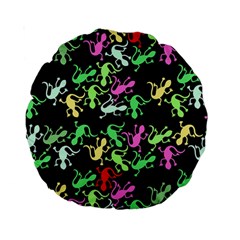 Playful Lizards Pattern Standard 15  Premium Round Cushions by Valentinaart