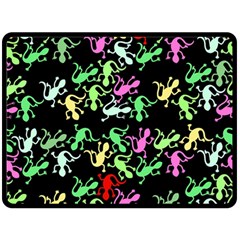 Playful Lizards Pattern Double Sided Fleece Blanket (large)  by Valentinaart