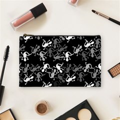 Gray Lizards Cosmetic Bag (medium)  by Valentinaart