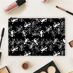 Gray Lizards Cosmetic Bag (large)  by Valentinaart