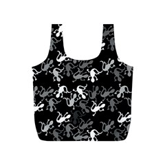 Gray Lizards Full Print Recycle Bags (s)  by Valentinaart