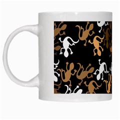 Brown Lizards Pattern White Mugs by Valentinaart