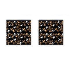 Brown Lizards Pattern Cufflinks (square) by Valentinaart