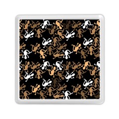 Brown Lizards Pattern Memory Card Reader (square)  by Valentinaart