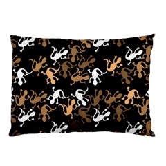 Brown Lizards Pattern Pillow Case (two Sides) by Valentinaart