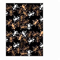 Brown Lizards Pattern Large Garden Flag (two Sides) by Valentinaart