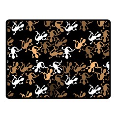 Brown Lizards Pattern Double Sided Fleece Blanket (small)  by Valentinaart