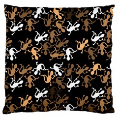 Brown Lizards Pattern Standard Flano Cushion Case (one Side) by Valentinaart