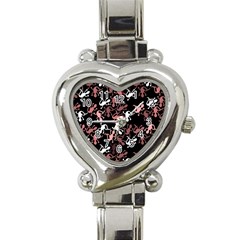 Decorative lizards pattern Heart Italian Charm Watch