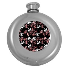 Decorative Lizards Pattern Round Hip Flask (5 Oz) by Valentinaart