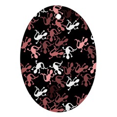 Decorative lizards pattern Oval Ornament (Two Sides)