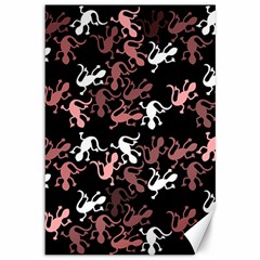 Decorative lizards pattern Canvas 12  x 18  