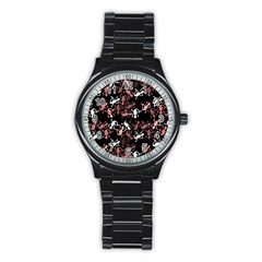 Decorative lizards pattern Stainless Steel Round Watch