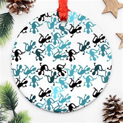 Lizards pattern - blue Ornament (Round) 