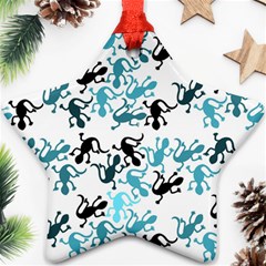 Lizards pattern - blue Ornament (Star) 