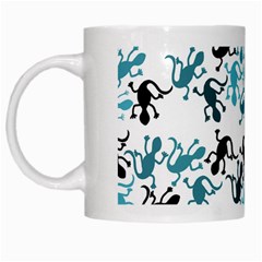 Lizards pattern - blue White Mugs