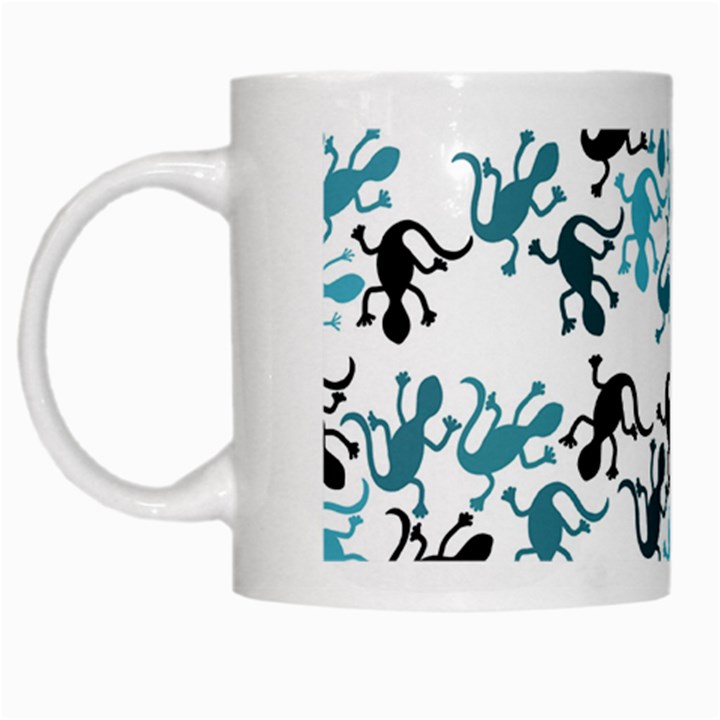 Lizards pattern - blue White Mugs