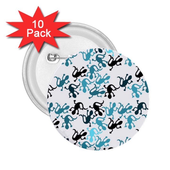 Lizards pattern - blue 2.25  Buttons (10 pack) 