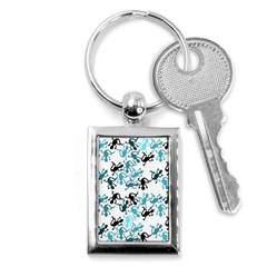 Lizards pattern - blue Key Chains (Rectangle) 