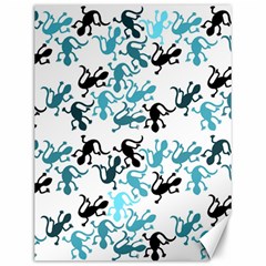 Lizards pattern - blue Canvas 12  x 16  