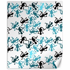 Lizards pattern - blue Canvas 16  x 20  