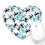 Lizards pattern - blue Heart Mousepads Front