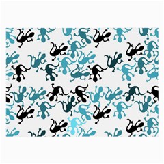 Lizards pattern - blue Large Glasses Cloth