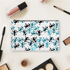 Lizards pattern - blue Cosmetic Bag (Medium) 