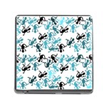 Lizards pattern - blue Memory Card Reader (Square) Front