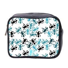 Lizards pattern - blue Mini Toiletries Bag 2-Side