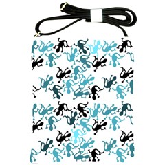 Lizards pattern - blue Shoulder Sling Bags