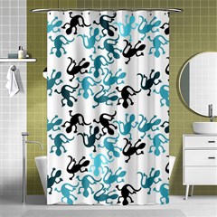 Lizards pattern - blue Shower Curtain 48  x 72  (Small) 