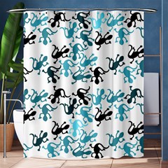 Lizards pattern - blue Shower Curtain 60  x 72  (Medium) 