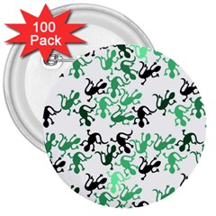 Lizards Pattern - Green 3  Buttons (100 Pack)  by Valentinaart