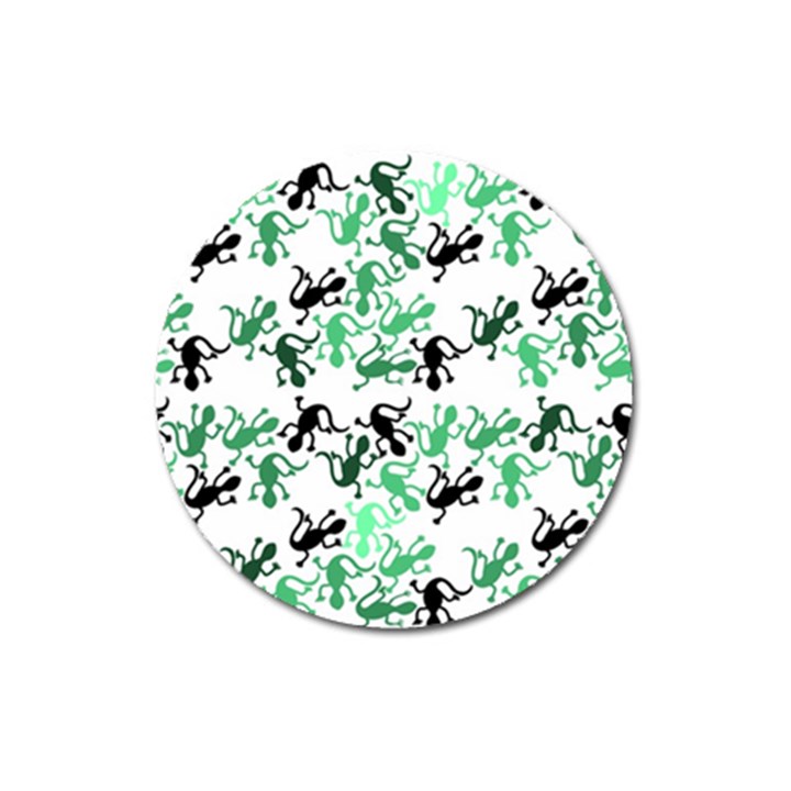 Lizards pattern - green Magnet 3  (Round)