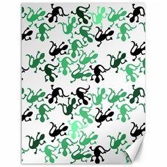 Lizards Pattern - Green Canvas 12  X 16  