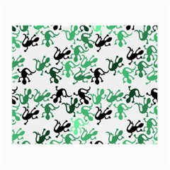 Lizards Pattern - Green Small Glasses Cloth (2-side) by Valentinaart