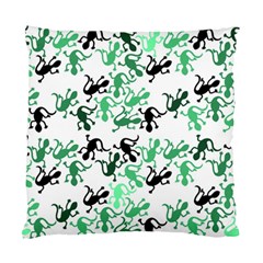 Lizards Pattern - Green Standard Cushion Case (one Side) by Valentinaart