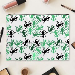 Lizards Pattern - Green Cosmetic Bag (xl) by Valentinaart