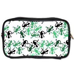 Lizards Pattern - Green Toiletries Bags 2-side by Valentinaart