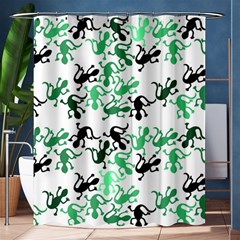 Lizards Pattern - Green Shower Curtain 60  X 72  (medium)  by Valentinaart