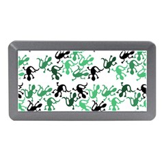 Lizards Pattern - Green Memory Card Reader (mini) by Valentinaart