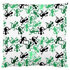 Lizards Pattern - Green Large Cushion Case (one Side) by Valentinaart